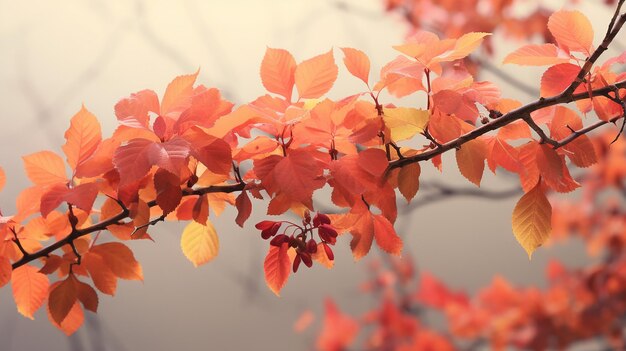 Vibrant Autumn Colors HighResolution Leafy Tree Branch