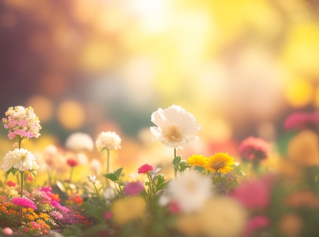 Vibrant Autumn Garden Bathed in Strong Sunlight A Captivating Landscape