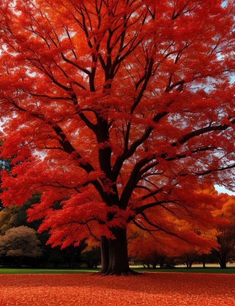 A vibrant autumn landscape