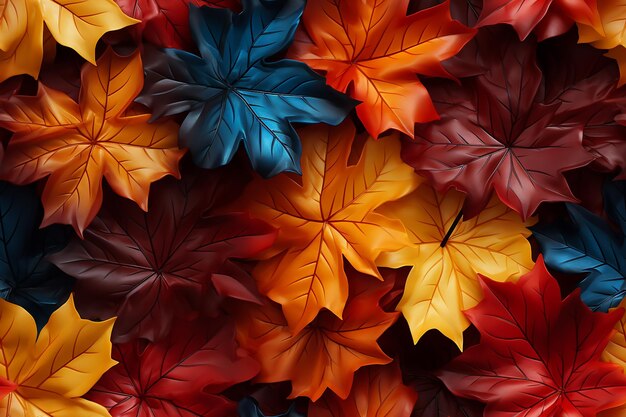 Photo vibrant autumn maple leaf texture