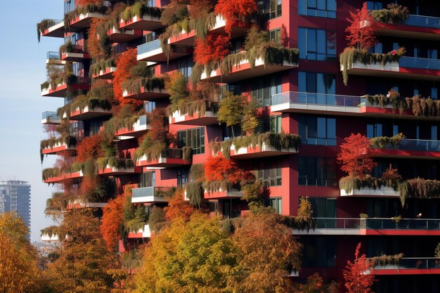 Vibrant Autumn Scenes in Milan's Porta Nuova Exploring the Ecological Skyscraper Vertical Forest