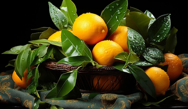 시골 테이블 위에 매운 오렌지 한 바구니 오렌지 한 바구니 오렌지 한 바구니