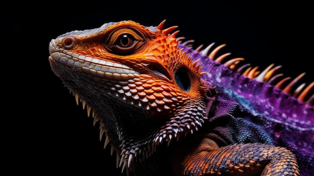 Vibrant Bearded Dragon Hyperrealistic Ray Tracing Lizard Art