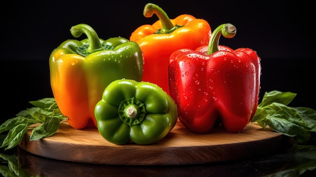 Vibrant Bell Pepper Showcase under Studio Lights