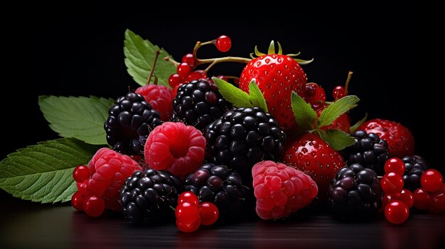 Photo vibrant berry assortment