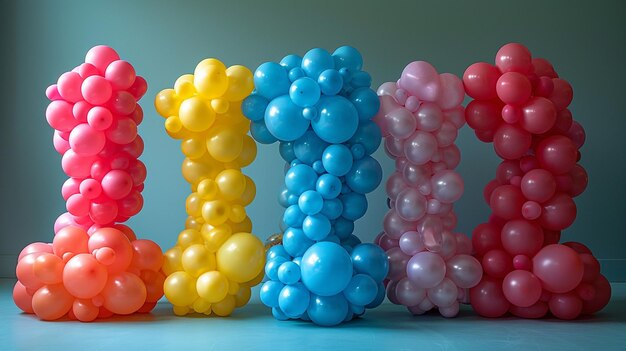 Photo vibrant birthday scene balloon background
