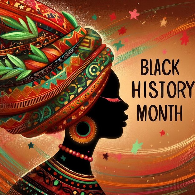 写真 ブラック・ヒストリー・マンのバナー ブラック・ウィメン・ブラック・ピープルズ・デー ブラックの歴史のためのクリエイティブなポスター