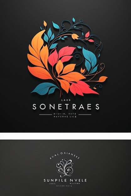 Photo a vibrant black logo with a simple yet elegant font and a cute