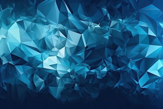 Vibrant blue abstract background with overlapping triangular shapes Generative AI