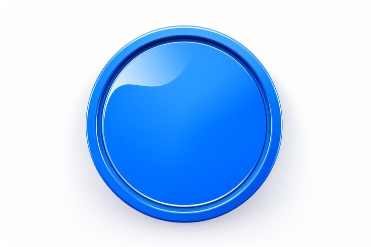 Vibrant Blue Badge Popping Out on a Clean White Background AR 32
