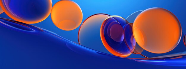 Vibrant blue and orange circles in dynamic pattern abstract art AI Generative