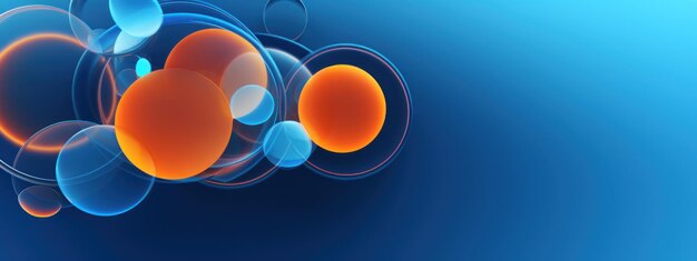 Vibrant blue and orange circles in dynamic pattern abstract art AI Generative