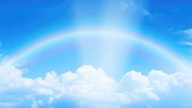 Vibrant blue rainbow background