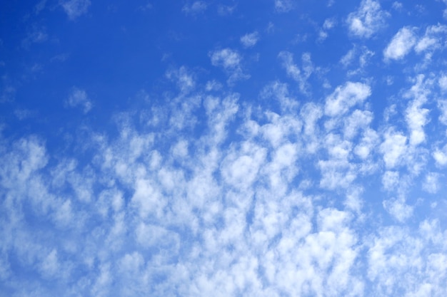 Vibrant Blue Sky with Scattered Cirrocumulus Clouds