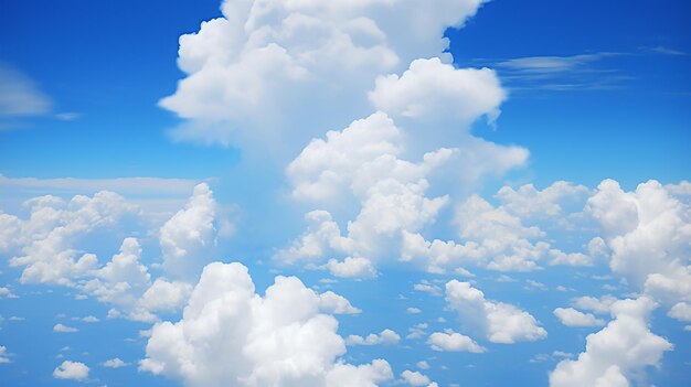 Vibrant Blue Sky with White Clouds