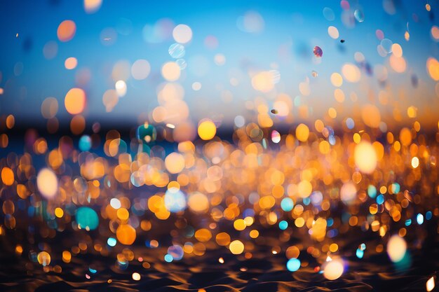 Photo vibrant bokeh beach party