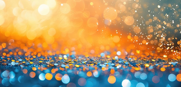 Vibrant Bokeh Lights on Glittery Background