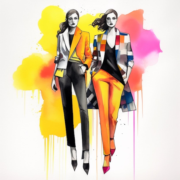 Vibrant and bold colors woman fashion