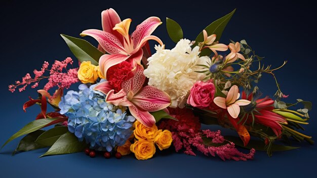 vibrant bouquet of diverse flowers