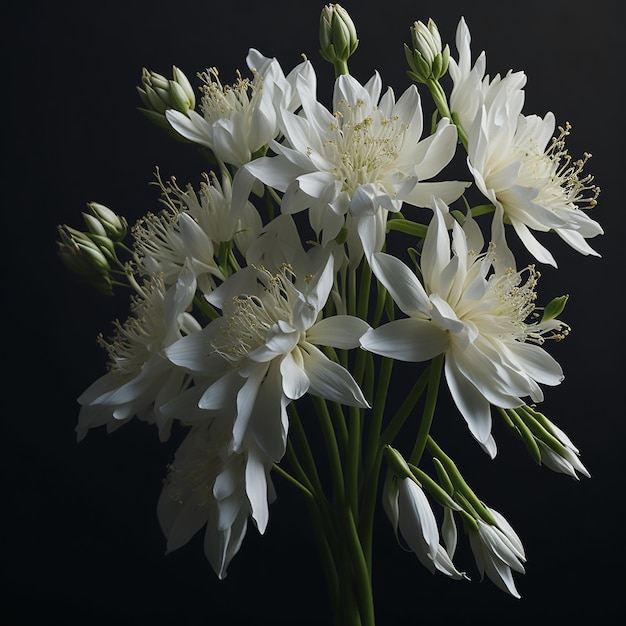 A vibrant bouquet of tuberose blooms illuminated by the warm light of a summer sunset ai generated