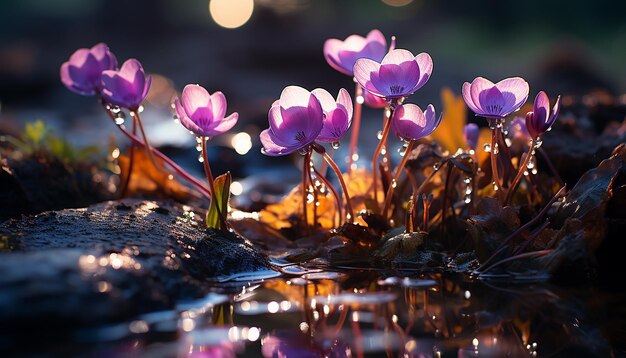 Foto un vivace bouquet di fiori selvatici adorna il prato incolto generato dall'ai