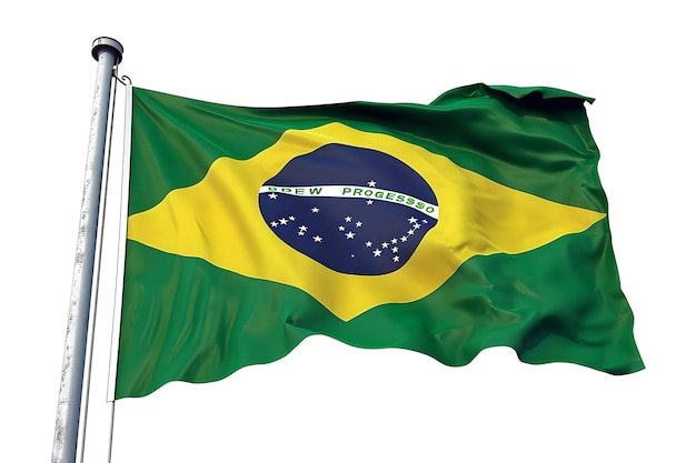 Vibrant brazilian flag waves proudly against the sky symbol of national pride culture and freedom perfect for diverse uses AI