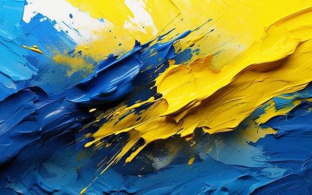 Vibrant Brush Stroke of Ukraine Flag Artistic National Pride