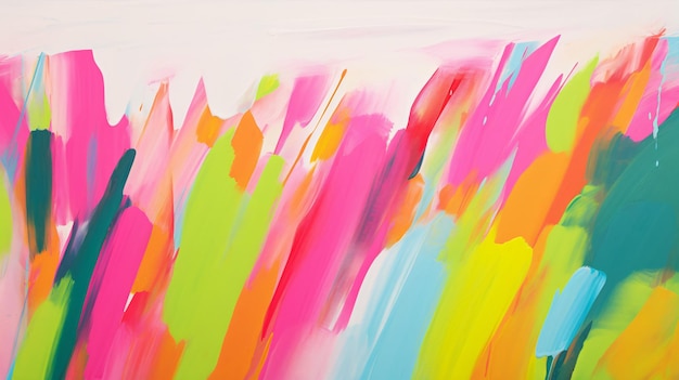 Vibrant brush strokes create a mesmerizing abstract masterpiece perfect for adding a pop of color to your next project