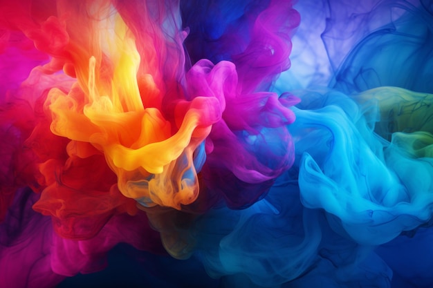 Vibrant brushstrokes a colorful smoke art textured background in 32 aspect ratio
