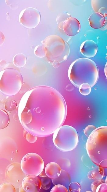 Фото Яркий дизайн пузырей розовые мыльные пузыри подводный абстрактный фон, полный живой энергии
