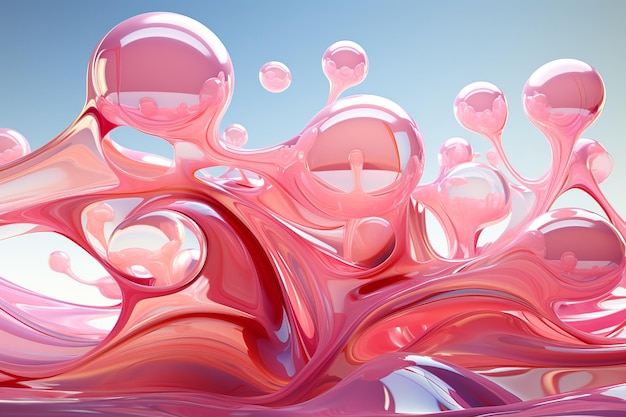 Vibrant Bubbles Captivating Background of Colorful Liquid Magic Ethereal Beauty in Playful Motion Mesmerizing Blend of Colors and Texture Generative Ai