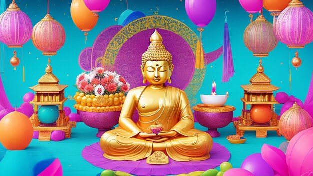 Vibrant buddha festival