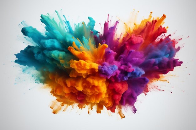 Vibrant Burst of Rainbow Holi Powder Generative AI