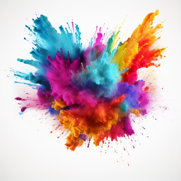 Photo vibrant burst a spectacular splash of colorful powder clusters abstract wallpaper in high resolut