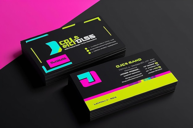 Vibrant Business Card Bold Neon Accents