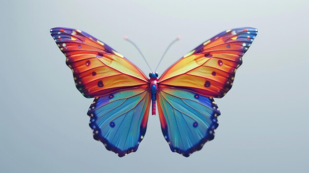 A vibrant butterfly soaring through the air Perfect for nature or wildlife concepts