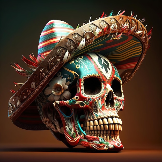 Vibrant Calavera Dag van de Doden voorraad beeld