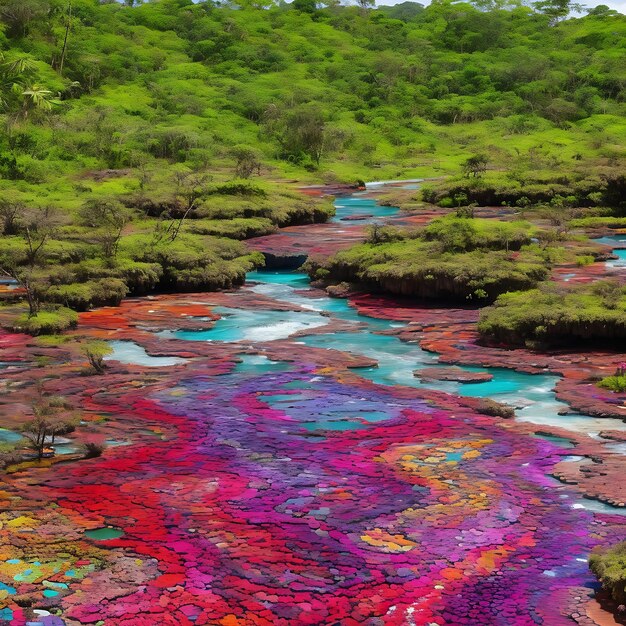 Foto vibrante cao cristales colombia039s river of five colors