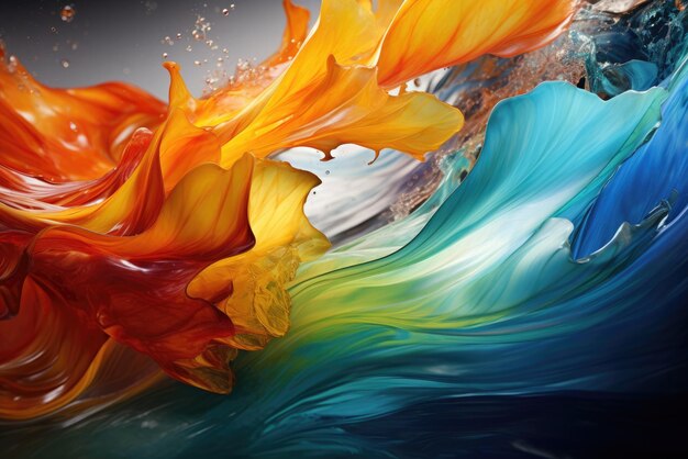 a vibrant and captivating water wave against a contrasting black background