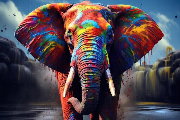 바이브란트 는 다채로운 코끼리 사진 을 찍는다