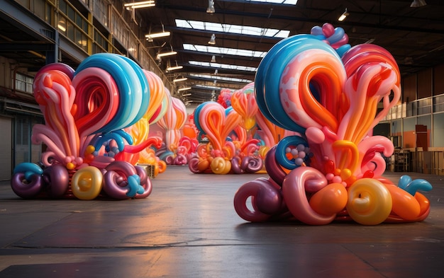Vibrant Carnival Balloon Sculptures
