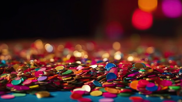 Vibrant Carnival Confetti on Bokeh Background