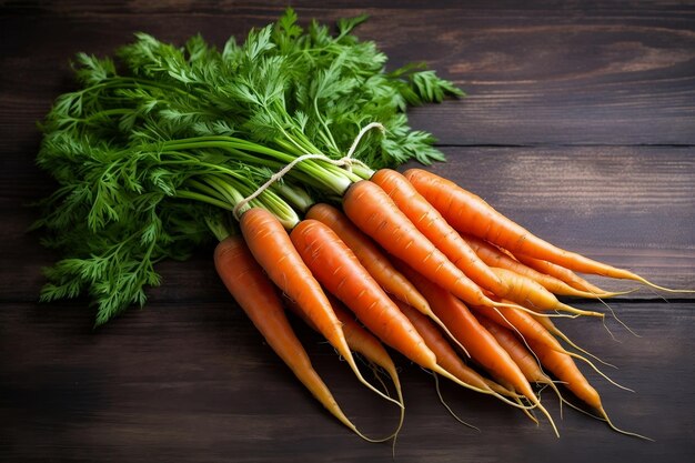 Vibrant Carrots on Dark Table Generative AI