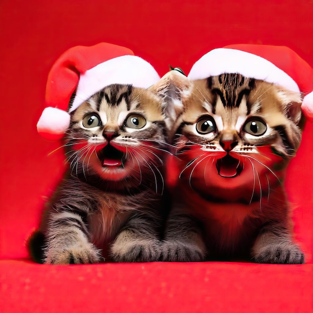 Фото Яркий генеративный искусственный интеллект catmas love