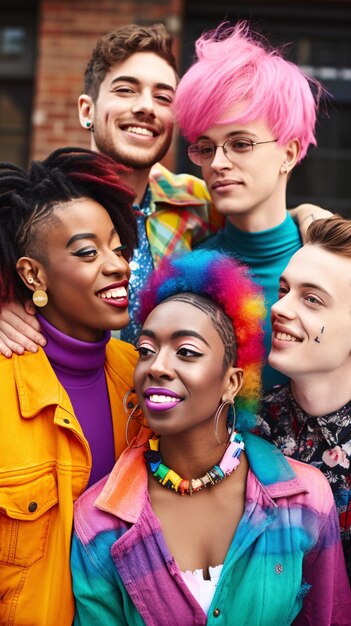 Vibrant Celebration of Gender Diversity and Inclusivity Showcasing Expressions and Attire