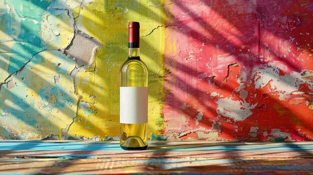 Photo vibrant and chaotic sunlit white bottle generative ai