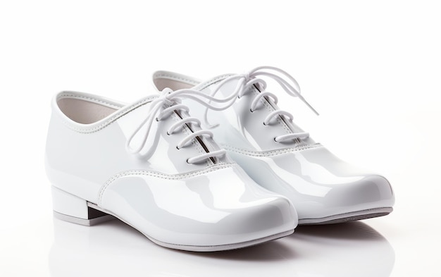 Живые туфли на белом фоне