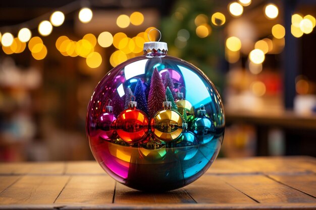 Vibrant christmas bauble created with generative ai