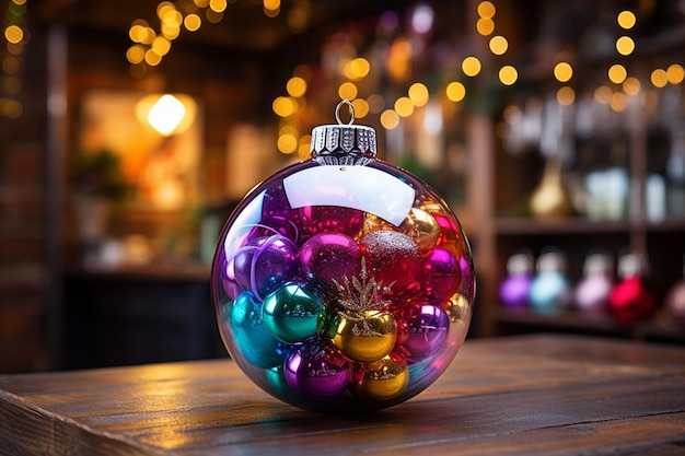 Vibrant christmas bauble created with generative ai