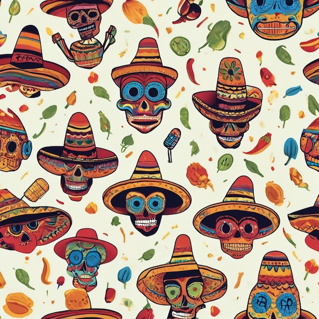 Vibrant Cinco de Mayo Celebration Illustration Festive Mexican Background